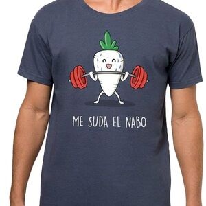 Pampling Graphic Navy Blue/Grey T-Shirt Size Small Spanish Funny